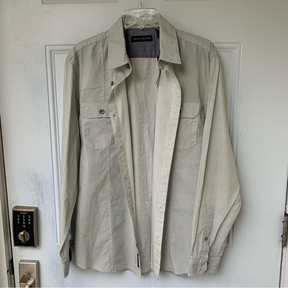 Dkny Other - DKNY. NWT. Men’s off White w/black dots, long sleeved Button Down Shirt.…